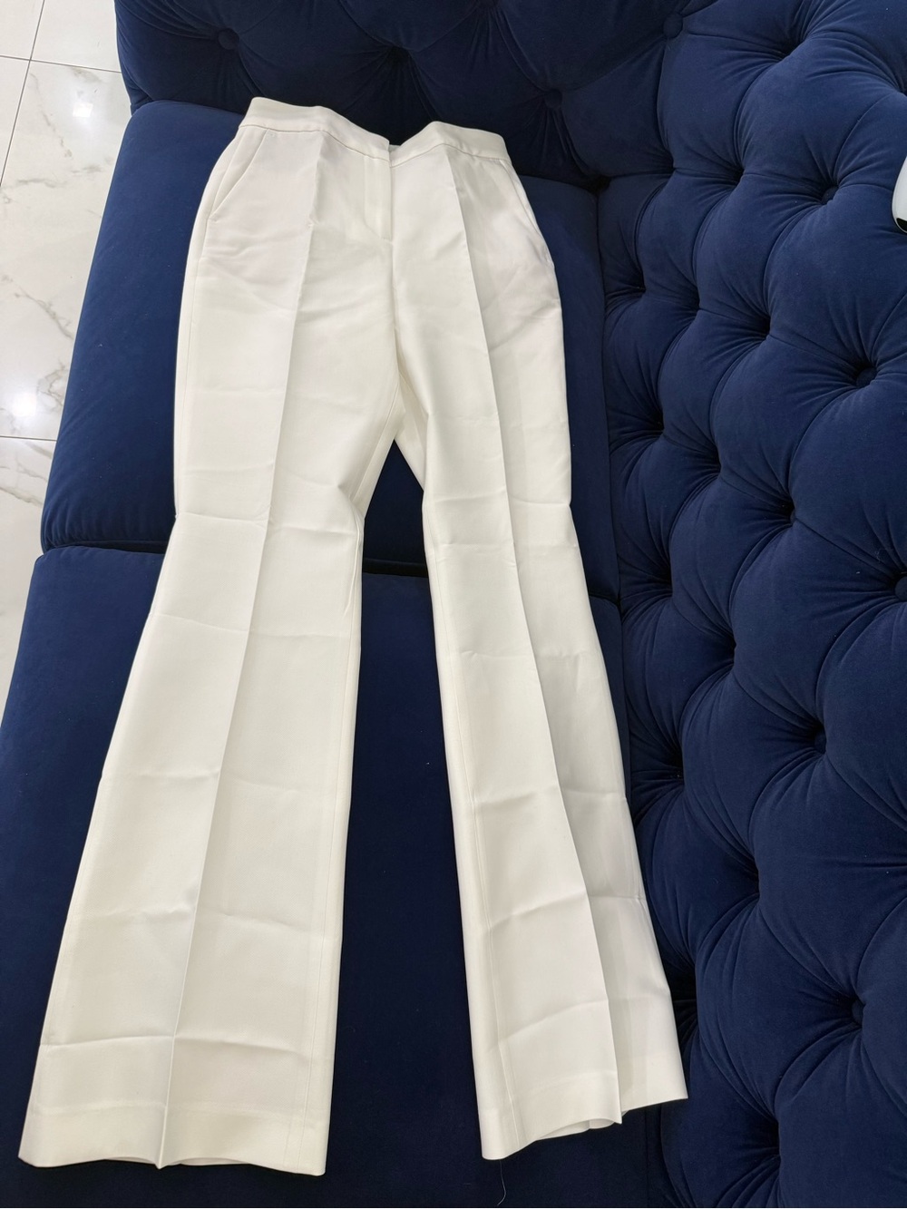 Zara Wide-Leg White High-Waist Trousers